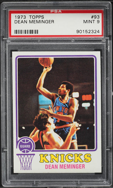 1973 Topps BkB Card # 93 Dean Meminger New York Knicks PSA 9 MINT (MGD2)