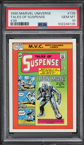 1990 Impel Marvel Universe Card #135 Tales Of Suspense #39 IRON MAN PSA 10 (MGD2)