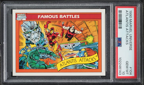1990 Impel Marvel Universe Card #104 Atlantis Attacks PSA 10 GEM MINT (MGD2)
