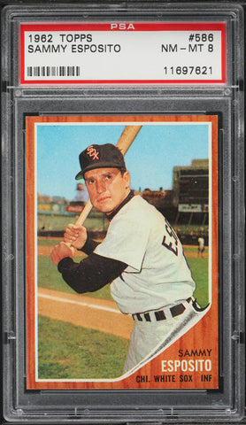 1962 Topps BB Card #586 Sammy Esposito Chicago White Sox SP PSA 8 NM-MT (MGD2)