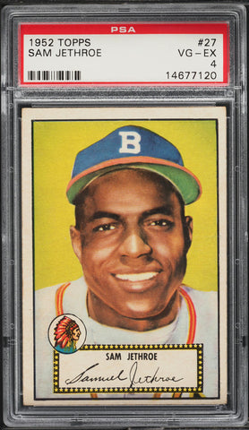 1952 Topps BB Card # 27 Sam Jethroe Boston Braves PSA 4 VGEX (MGD2)