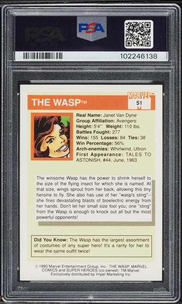 1990 Impel Marvel Universe Card # 51 Wasp PSA 10 GEM MINT (MGD2)