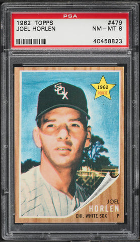 1962 Topps BB Card #479 Joel Horlen Chicago White Sox ROOKIE RC PSA 8 NM-MT (MGD2)