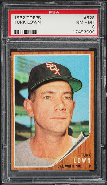 1962 Topps BB Card #528 Turk Lown Chicago White Sox PSA 8 NM-MT (MGD2)