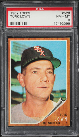 1962 Topps BB Card #528 Turk Lown Chicago White Sox PSA 8 NM-MT (MGD2)