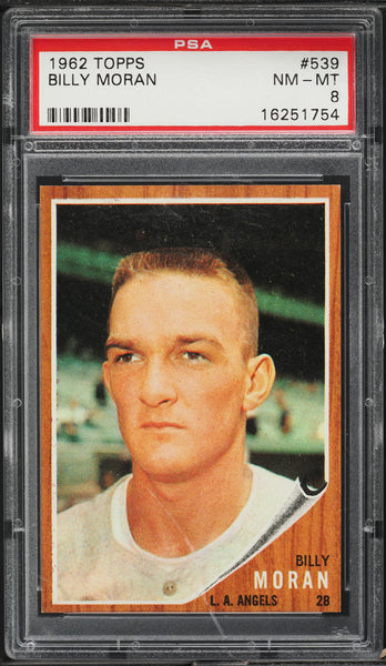 1962 Topps BB Card #539 Billy Moran Los Angeles Angels PSA 8 NM-MT (MGD2)