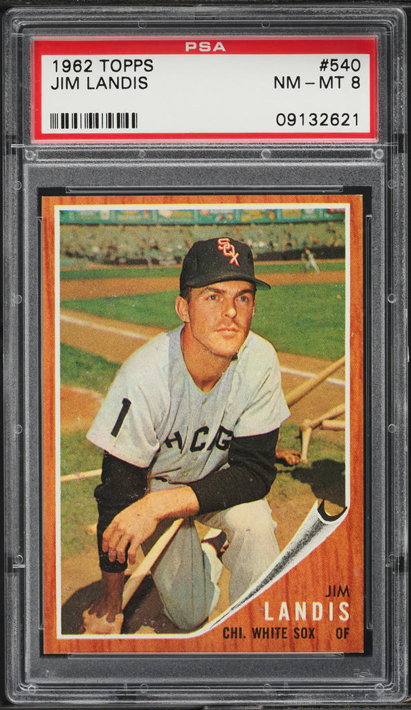 1962 Topps BB Card #540 Jim Landis Chicago White Sox SP PSA 8 NM-MT (MGD2)
