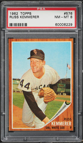1962 Topps BB Card #576 Russ Kemmerer Chicago White Sox SP PSA 8 NM-MT (MGD2)
