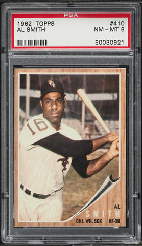 1962 Topps BB Card #410 Al Smith Chicago White Sox PSA 8 NM-MT (MGD2)