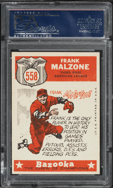 1959 Topps BB Card #558 Frank Malzone Boston Red Sox HOF ALL-STAR PSA 8 NM-MT (MGD2)