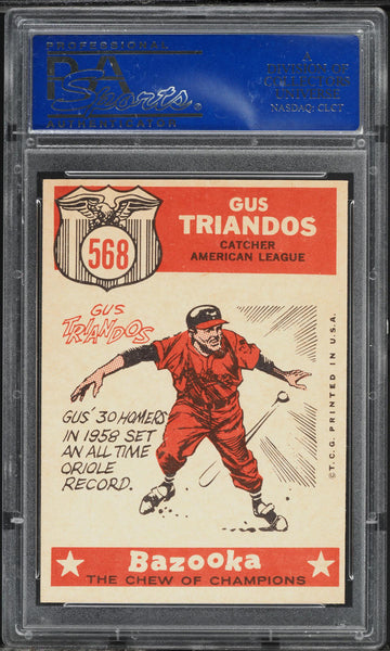 1959 Topps BB Card #568 Gus Triandos Baltimore Orioles HOF ALL-STAR PSA 8 NM-MT (MGD2)