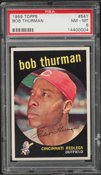 1959 Topps BB Card #541 Bob Thurman Cincinnati Redlegs PSA 8 NM-MT (MGD2)