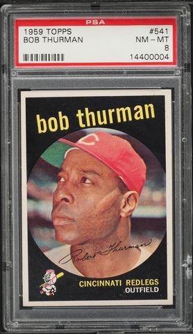1959 Topps BB Card #541 Bob Thurman Cincinnati Redlegs PSA 8 NM-MT (MGD2)