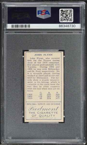 1911 T205 Gold Border Piedmont JOHN FLYNN Pittsburgh Pirates PSA 4.5 VGEX+ (MGD2)
