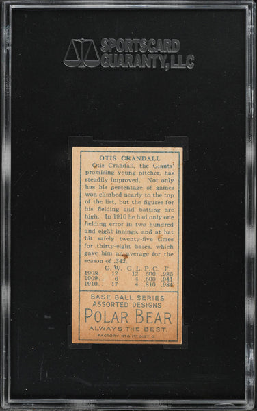 1911 T205 Gold Border Polar Bear OTIS CRANDALL NY Giants T CROSSED SGC 4 VGEX (MGD2)