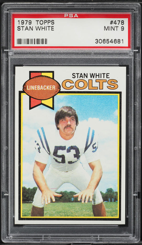1979 Topps FB Card #478 Stan White Baltimore Colts PSA 9 MINT (MGD2)