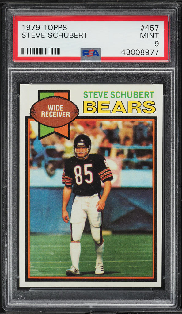 1979 Topps FB Card #457 Steve Schubert Chicago Bears PSA 9 MINT (MGD2)