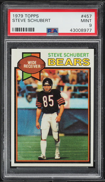 1979 Topps FB Card #457 Steve Schubert Chicago Bears PSA 9 MINT (MGD2)