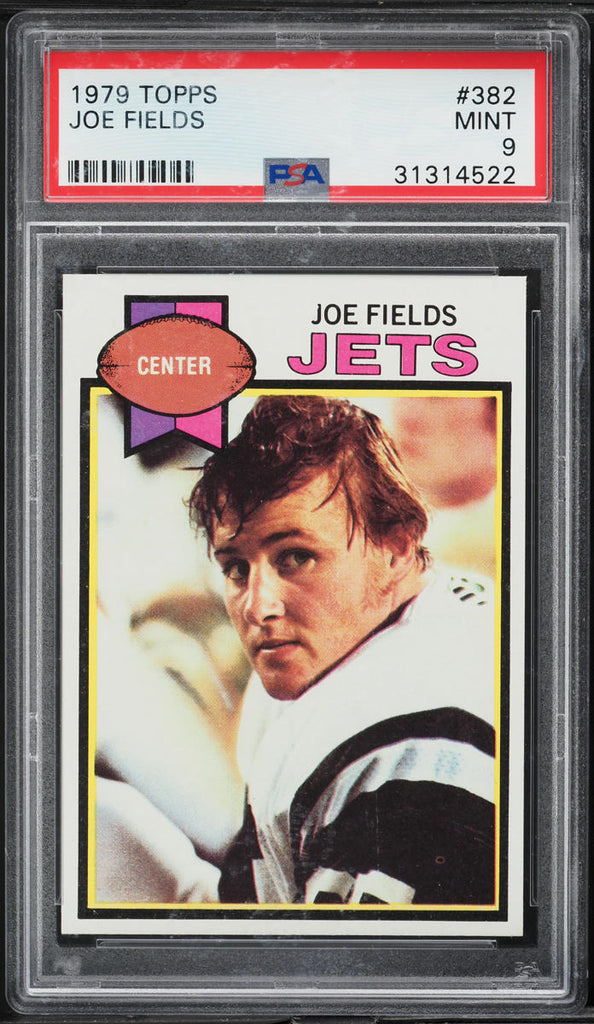 1979 Topps FB Card #382 Joe Fields New York Jets PSA 9 MINT (MGD2)
