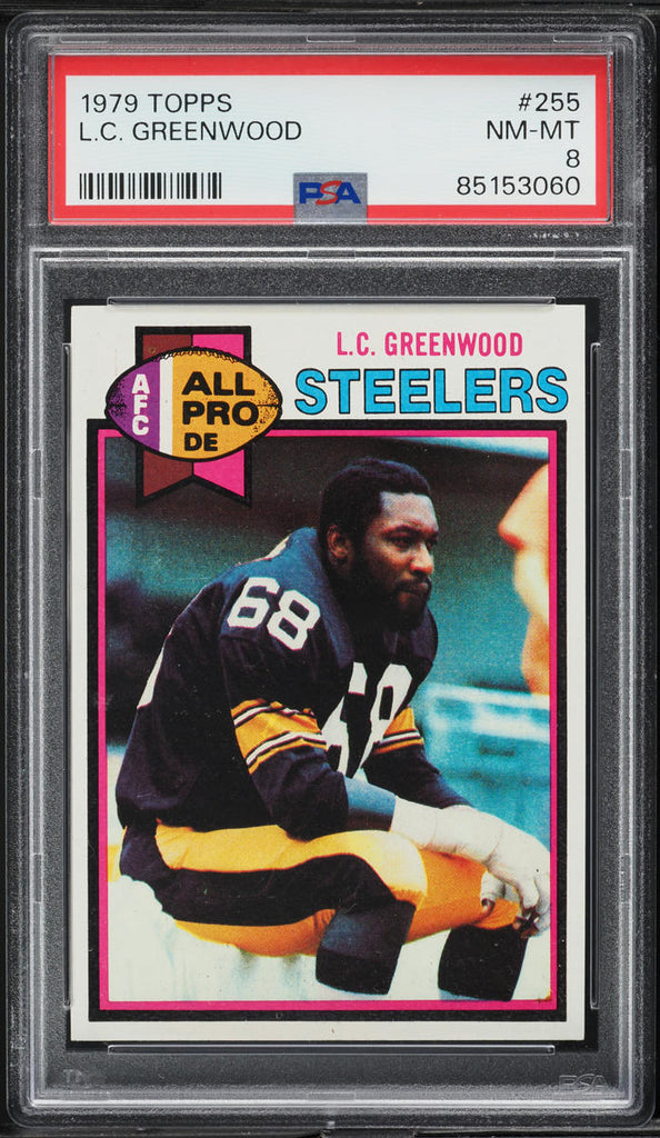 1979 Topps FB Card #255 L.C. Greenwood Pittsburgh Steelers HOF PSA 8 NM-MT (MGD2)