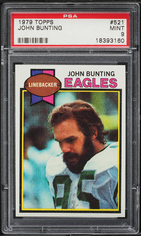 1979 Topps FB Card #521 John Bunting Philadelphia Eagles PSA 9 MINT (MGD2)