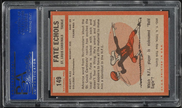 1962 Topps FB Card #149 Fate Echols St. Louis Cardinals ROOKIE RC SP PSA 7 NRMT (MGD2)