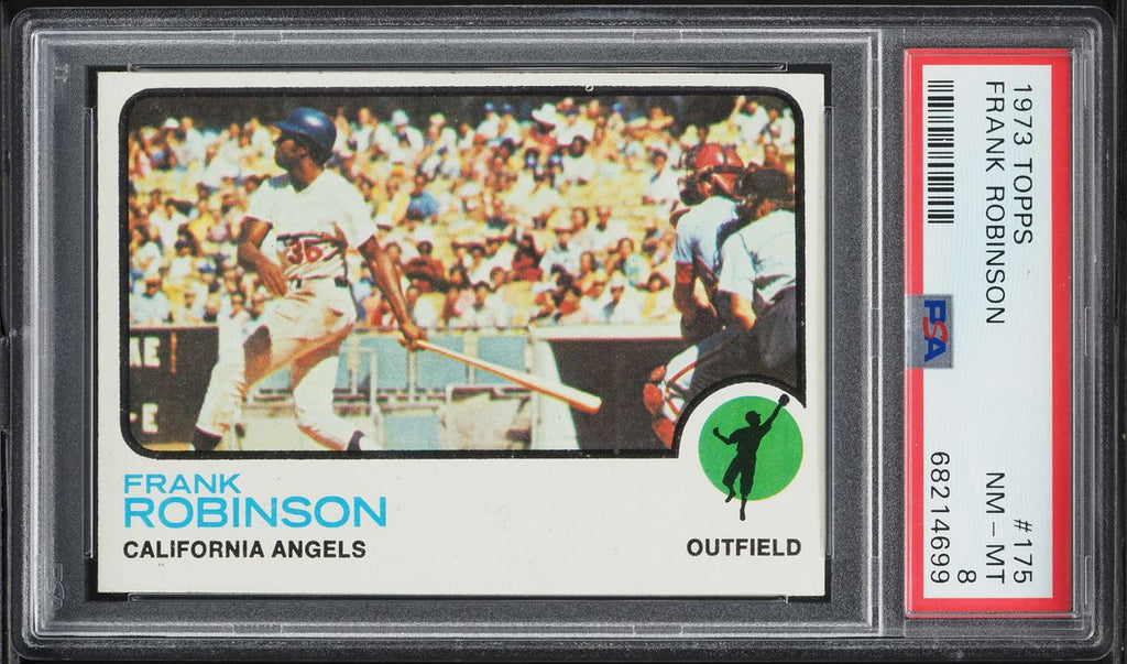 1973 Topps BB Card #175 Frank Robinson California Angels HOF PSA 8 NM-MT (MGD2)