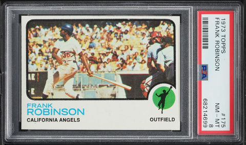 1973 Topps BB Card #175 Frank Robinson California Angels HOF PSA 8 NM-MT (MGD2)
