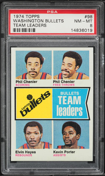 1974 Topps BkB Card # 98 Elvin Hayes Chenier Porter TEAM LEADERS HOF PSA 8 NM-MT (MGD2)
