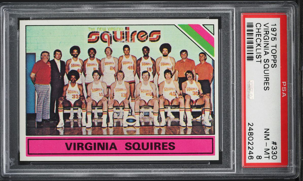 1975 Topps BkB Card #330 Virginia Squires CHECKLIST PSA 8 NM-MT (MGD2)