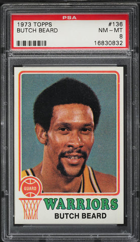1973 Topps BkB Card #136 Butch Beard Golden State Warriors PSA 8 NM-MT (MGD2)