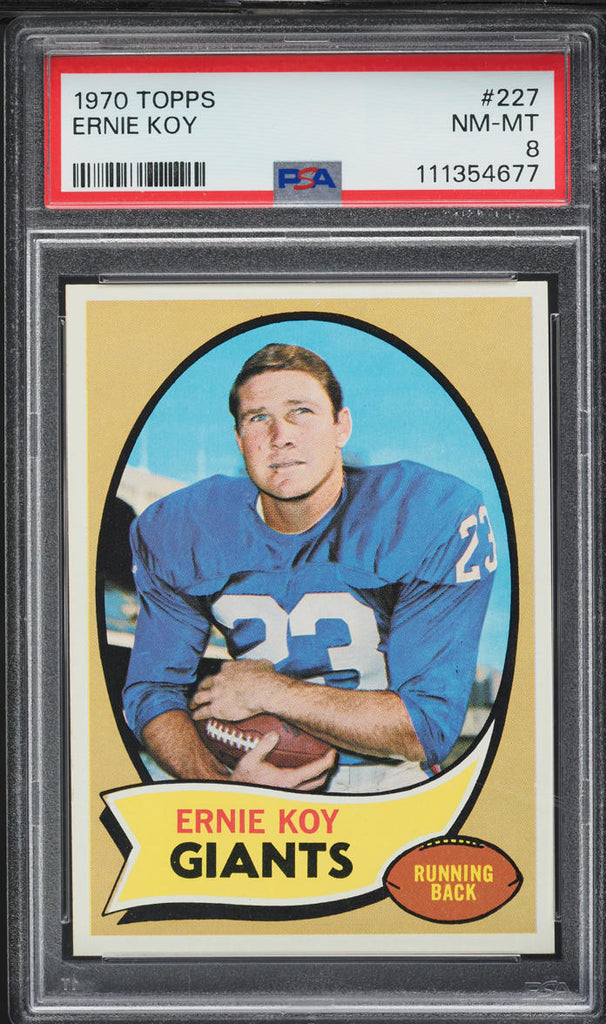 1970 Topps FB Card #227 Ernie Koy New York Giants PSA 8 NM-MT (MGD2)