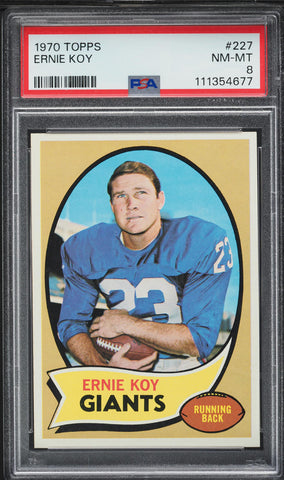 1970 Topps FB Card #227 Ernie Koy New York Giants PSA 8 NM-MT (MGD2)