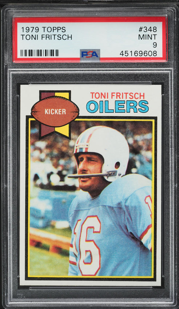 1979 Topps FB Card #348 Toni Fritsch Houston Oilers PSA 9 MINT (MGD2)