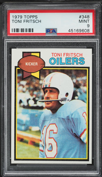 1979 Topps FB Card #348 Toni Fritsch Houston Oilers PSA 9 MINT (MGD2)