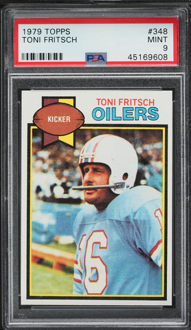 1979 Topps FB Card #348 Toni Fritsch Houston Oilers PSA 9 MINT (MGD2)