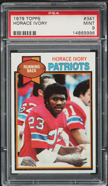 1979 Topps FB Card #341 Horace Ivory New England Patriots ROOKIE RC PSA 9 MINT (MGD2)