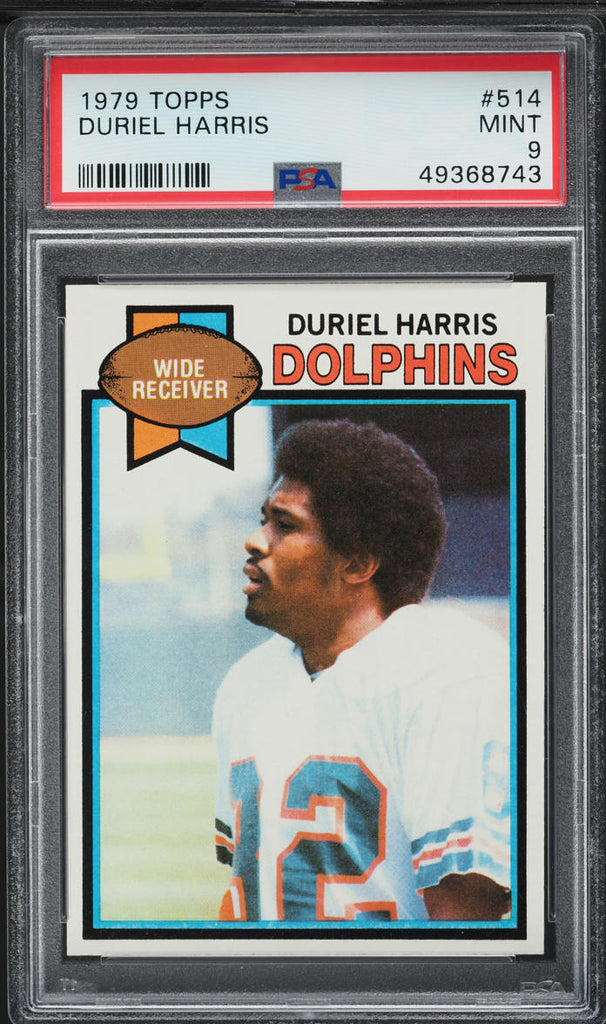 1979 Topps FB Card #514 Duriel Harris Miami Dolphins PSA 9 MINT (MGD2)