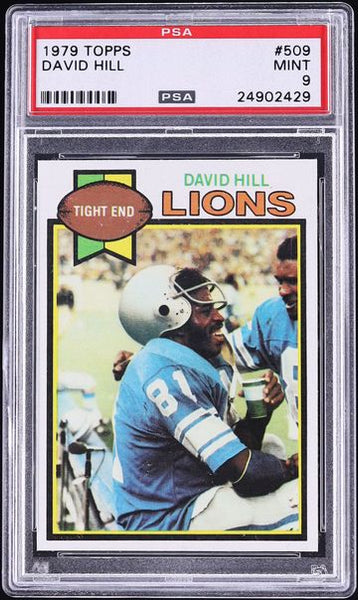 1979 Topps FB Card #509 David Hill Detroit Lions PSA 9 MINT (MGD2)