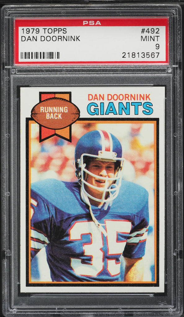 1979 Topps FB Card #492 Dan Doornink New York Giants ROOKIE RC PSA 9 MINT (MGD2)