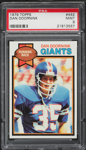 1979 Topps FB Card #492 Dan Doornink New York Giants ROOKIE RC PSA 9 MINT (MGD2)