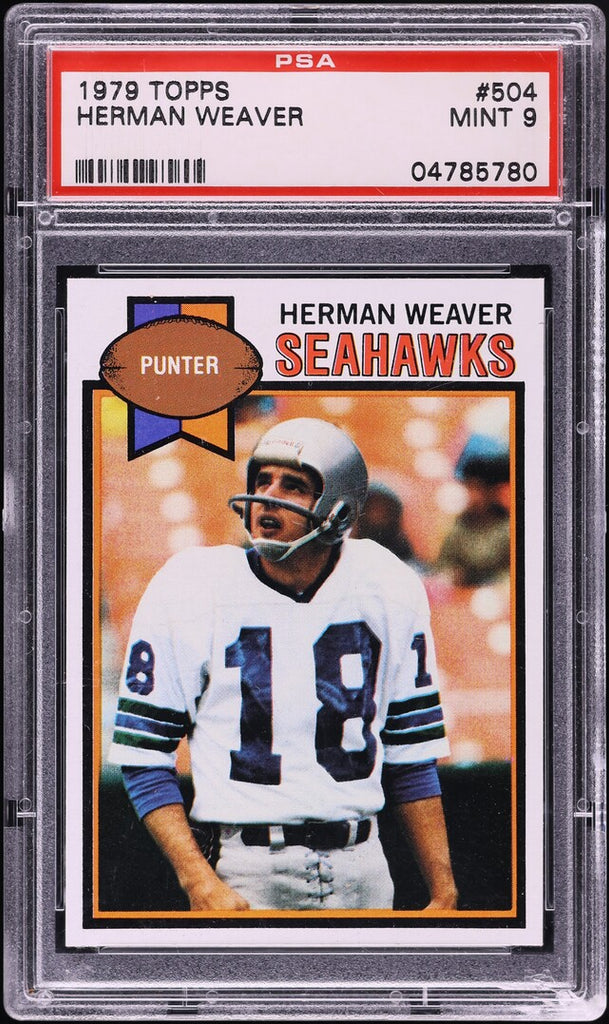 1979 Topps FB Card #504 Herman Weaver Seattle Seahawks PSA 9 MINT (MGD2)