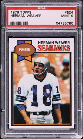 1979 Topps FB Card #504 Herman Weaver Seattle Seahawks PSA 9 MINT (MGD2)
