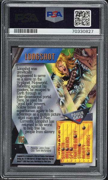 1995 Marvel Metal Card #102 Longshot PSA MINT 9 (MGD2)