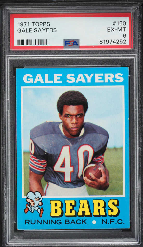 1971 Topps FB Card #150 Gale Sayers Chicago Bears HOF PSA 6 EXMT (MGD2)