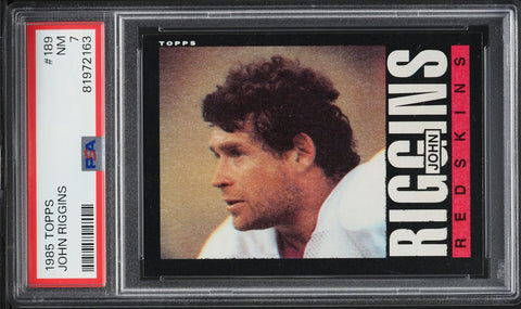 1985 Topps FB Card #189 John Riggins Washington Redskins HOF PSA 7 NRMT (MGD2)