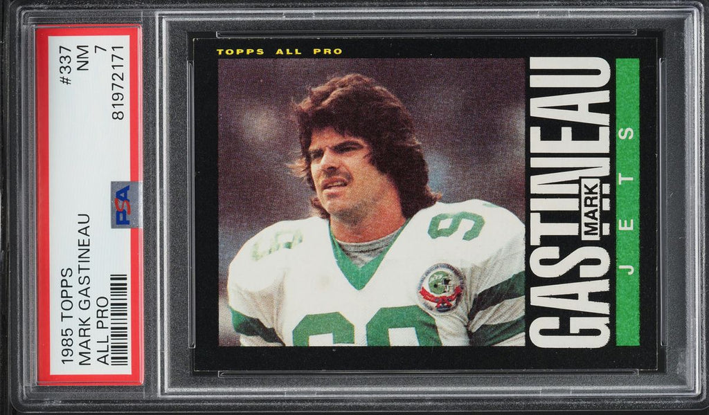 1985 Topps FB Card #337 Mark Gastineau New York Jets HOF ALL PRO PSA 7 NRMT (MGD2)