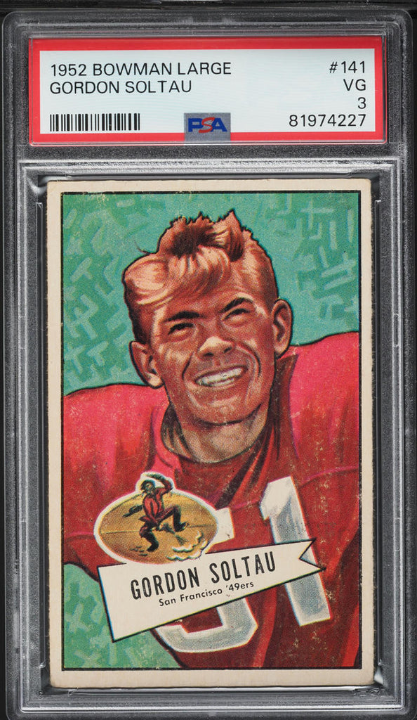 1952 Bowman Large FB Card #141 Gordon Soltau San Francisco 49ers HOF PSA 3 VG (MGD2)
