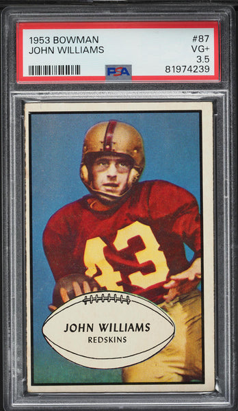 1953 Bowman FB Card # 87 John Williams Washington Redskins ROOKIE RC SP PSA 3.5 (MGD2) (Copy)