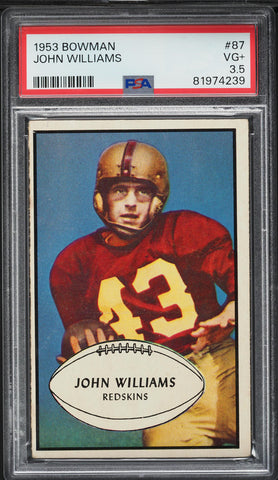 1953 Bowman FB Card # 87 John Williams Washington Redskins ROOKIE RC SP PSA 3.5 (MGD2) (Copy)